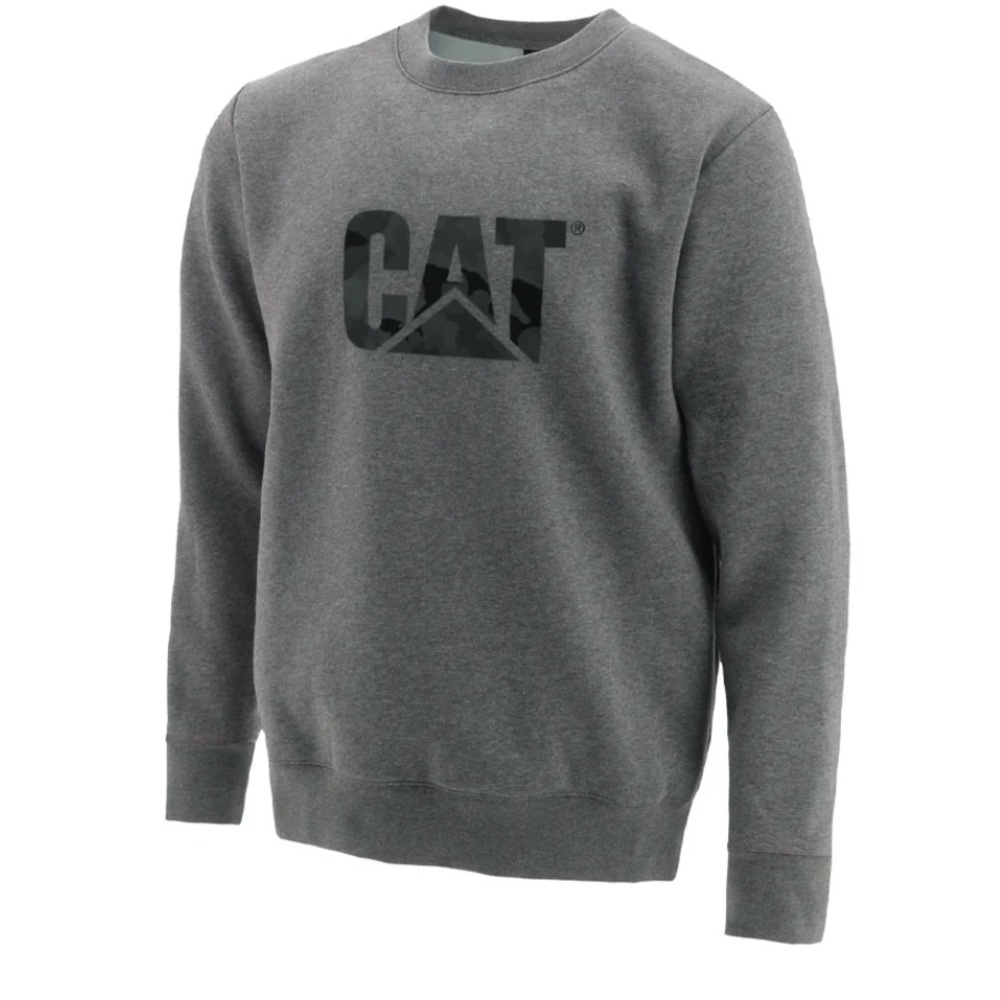 Men's Gray Sweater CATERPILLAR Men's Trademark Logo Crewneck 1910110 size medium